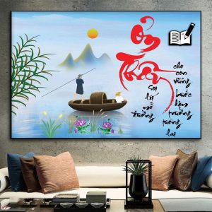 Tranh Treo Tường Chữ Thư Pháp Thầy Cô Tranh Tráng Gương TP03