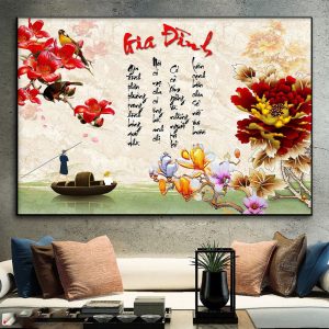 Tranh Treo Tường Chữ Thư Pháp Gia Đình Tranh Tráng Gương TP05