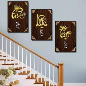 Tranh Bộ 3 Phúc Lộc Thọ Treo Cầu Thang PLT05