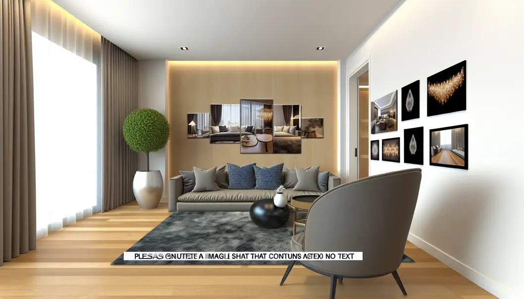 Phòng khách hiện đại với sự kết hợp của nhiều bức tranh nghệ thuật.